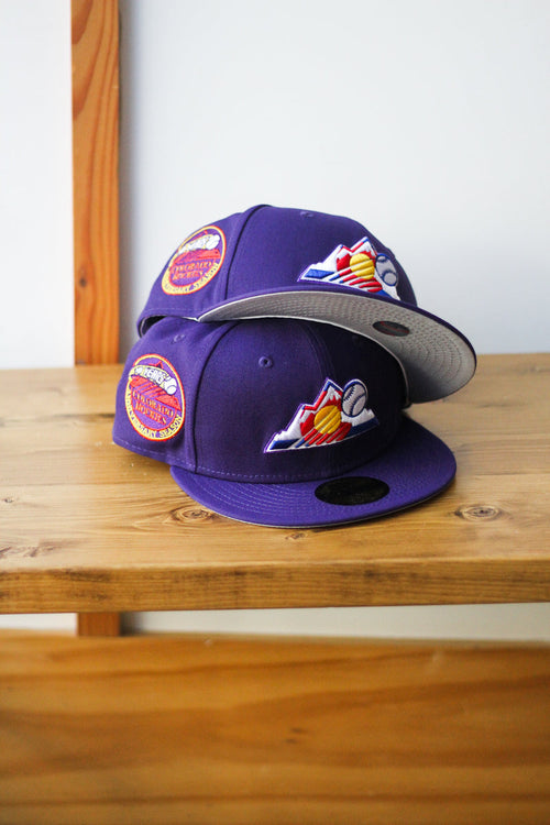 10TH ANNIVERSARY COLORADO ROCKIES PURPLE FITTED W/ GREY UNDER VISOR