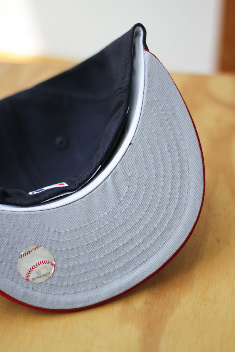 1995 ATLANTA BRAVES NAVY/RED FITTED W/ GREY UNDER VISOR