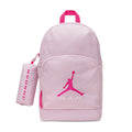 Pink backpack set with pencil pouch, Jumpman graphic and AIR logo