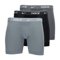 Pack of Dri-FIT cotton stretch boxer briefs, light gray with NIKE waistband