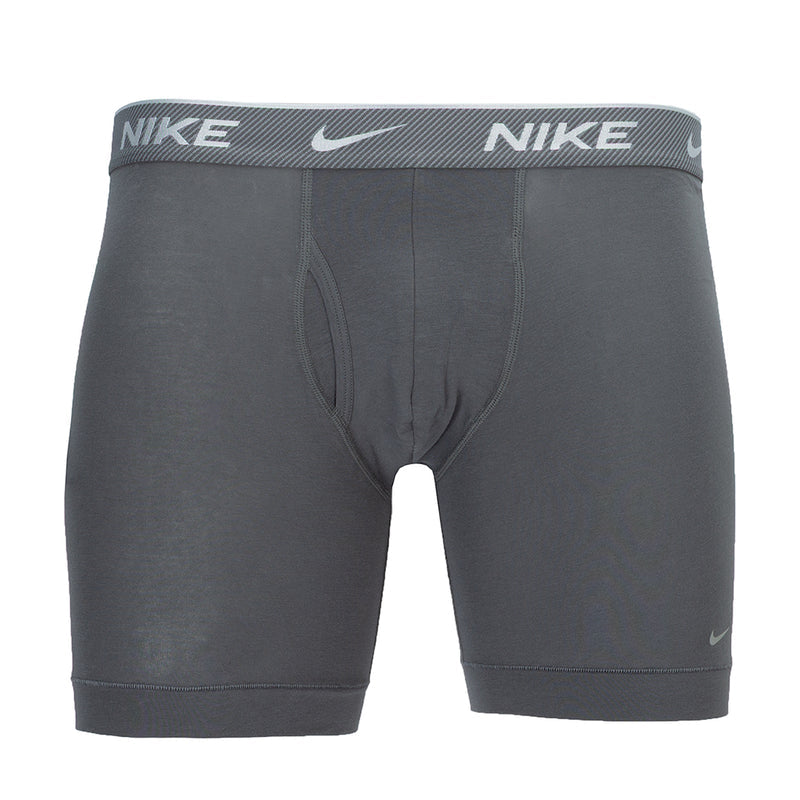 Pack of Dri-FIT cotton stretch boxer briefs, dark gray with NIKE logo waistband
