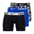 3-pack Dri-FIT micro boxer briefs: black and game royal, Nike logo waistbands