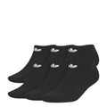 Set of 6 black no-show socks with white trefoil logos