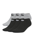 No-show socks multipack, heather gray and black with trefoil logo