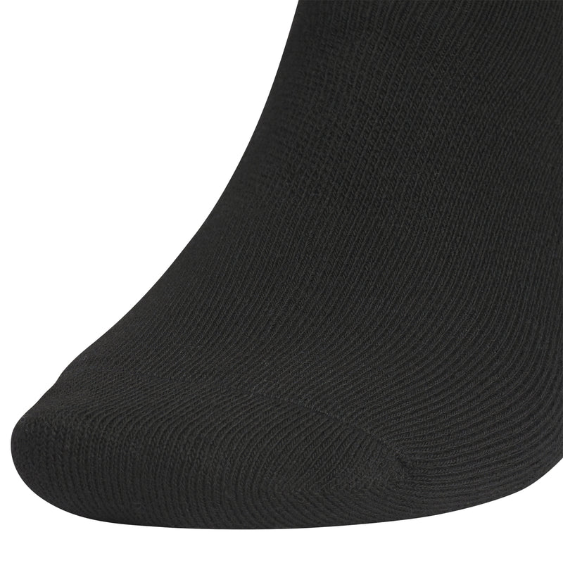 Black no-show sock with ribbed knit texture, seamless toe