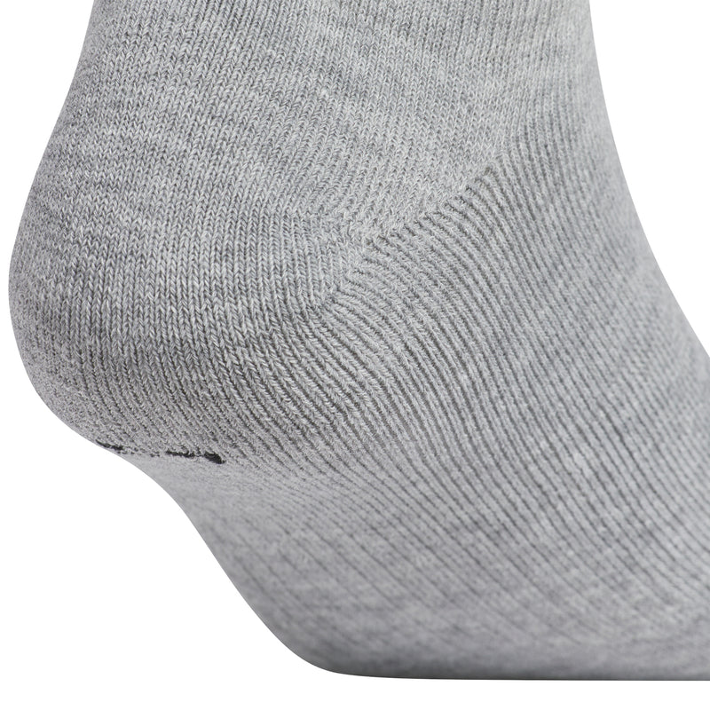 Heather gray no-show sock, ribbed knit arch