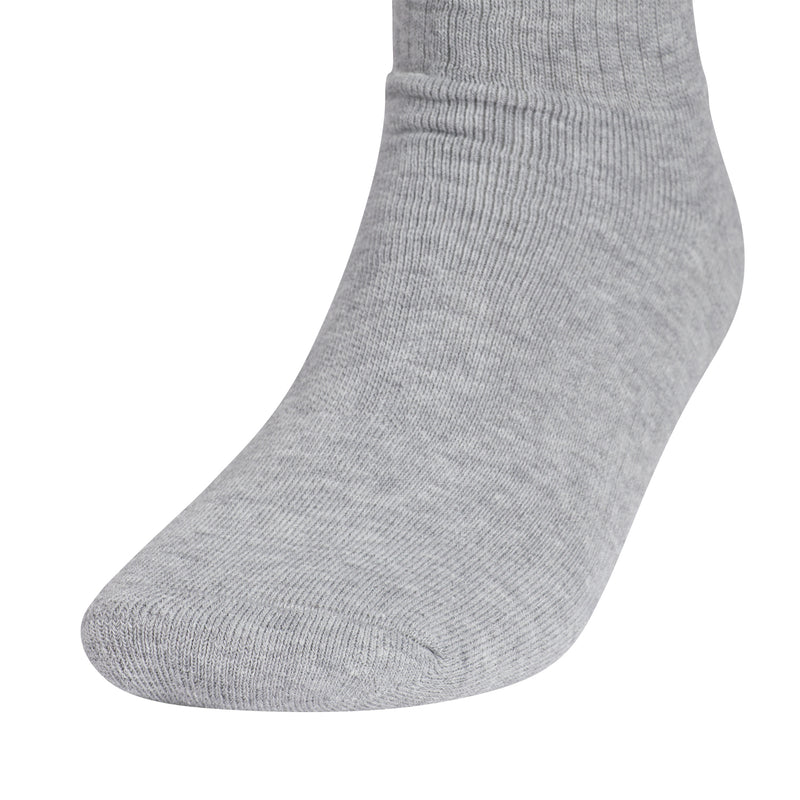 Heather grey crew sock with ribbed ankle cuff