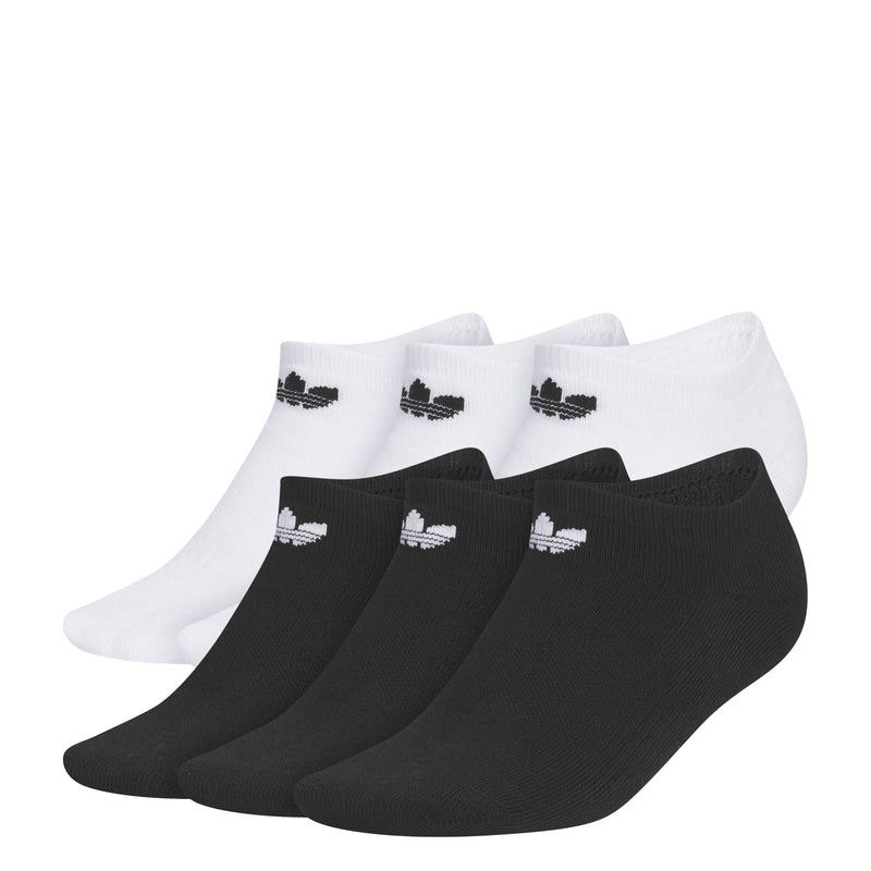 No-show socks multipack, white and black, crew height with Trefoil logo