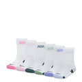6-pack XXS crew socks in white with multicolor accents and NIKE branding