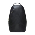 Black leather-look backpack with embossed Jumpman logo and gold zipper pulls