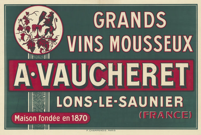 A. Vaucheret Vintage Sparkling Wine Poster, 1911