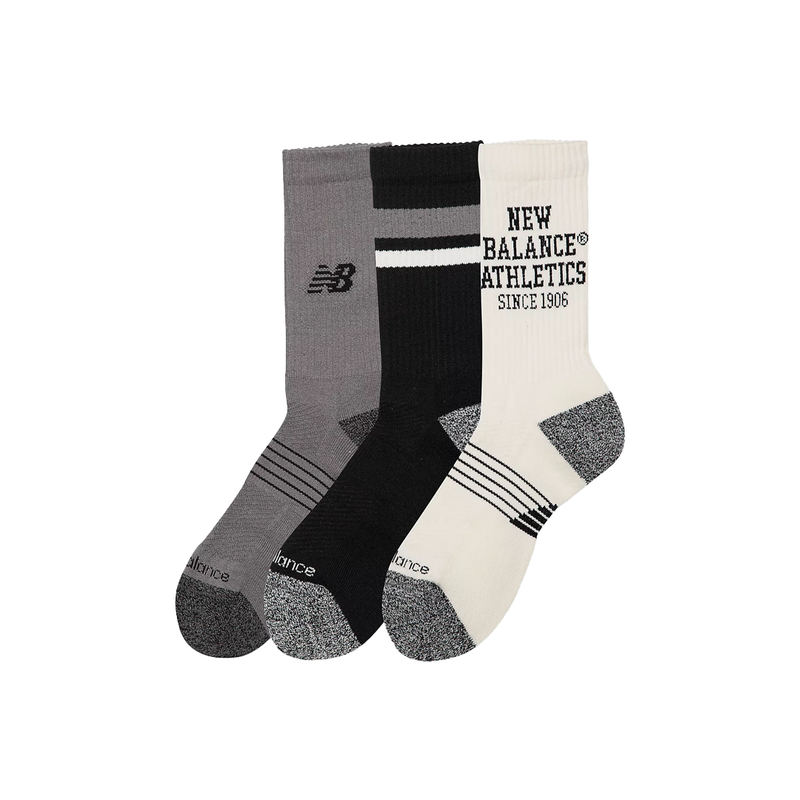 ACTIVE GRAPHIC CREW SOCKS 3 PACK BLACK MULTI