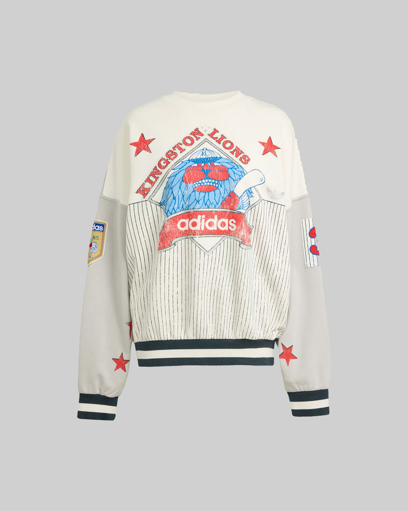 ADIDAS ARCHIVE BASEBALL SWEATSHIRT "GREY TWO/CLOUD WHITE"
