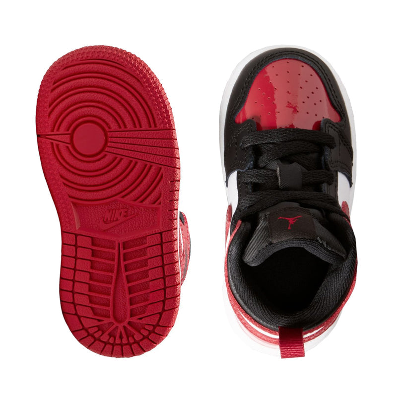 Toddler sneaker outsoles and heel, red traction sole with black interior