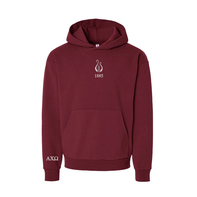 Alpha Chi Omega Lyre 1885 Fleece Oversized Pullover Hoodie