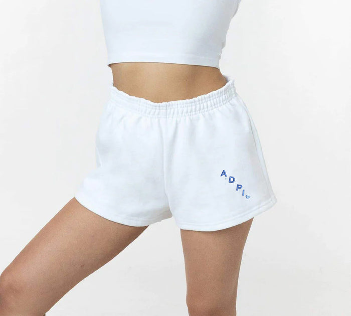 Alpha Delta Pi Fleece Clare Shorts - White