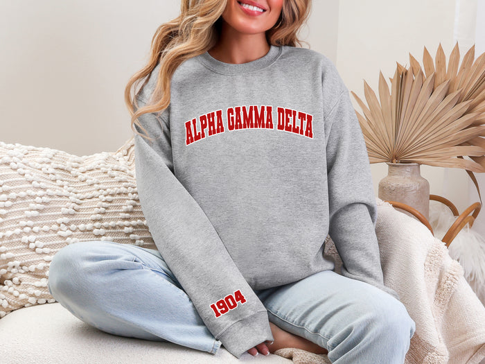 Alpha Gamma Delta Varsity Crewneck 1904