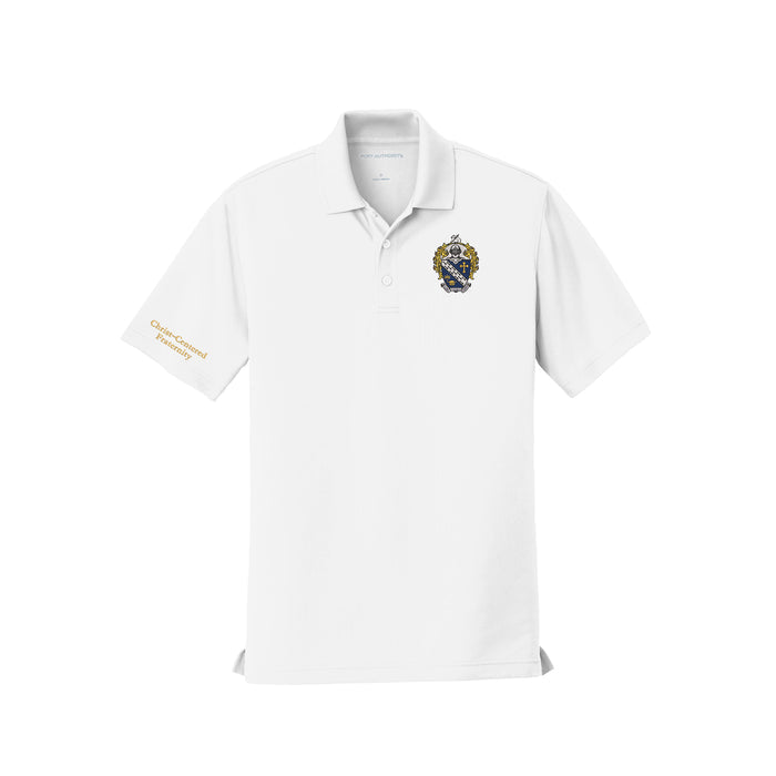 Alpha Gamma Omega Cotton Pique Polo - Crest