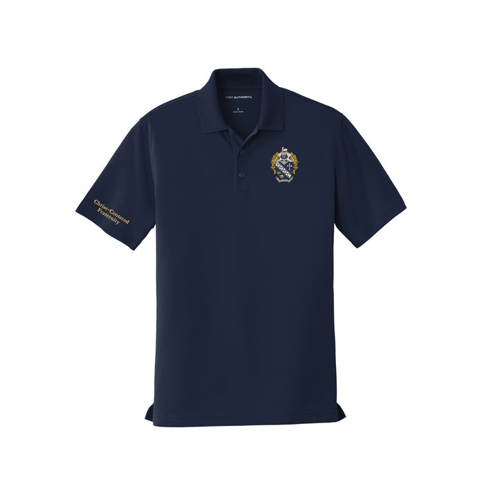 Alpha Gamma Omega Cotton Pique Polo - Crest