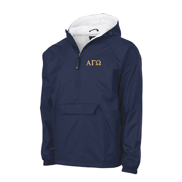 Alpha Gamma Omega Flannel Lined Windbreaker - Letters
