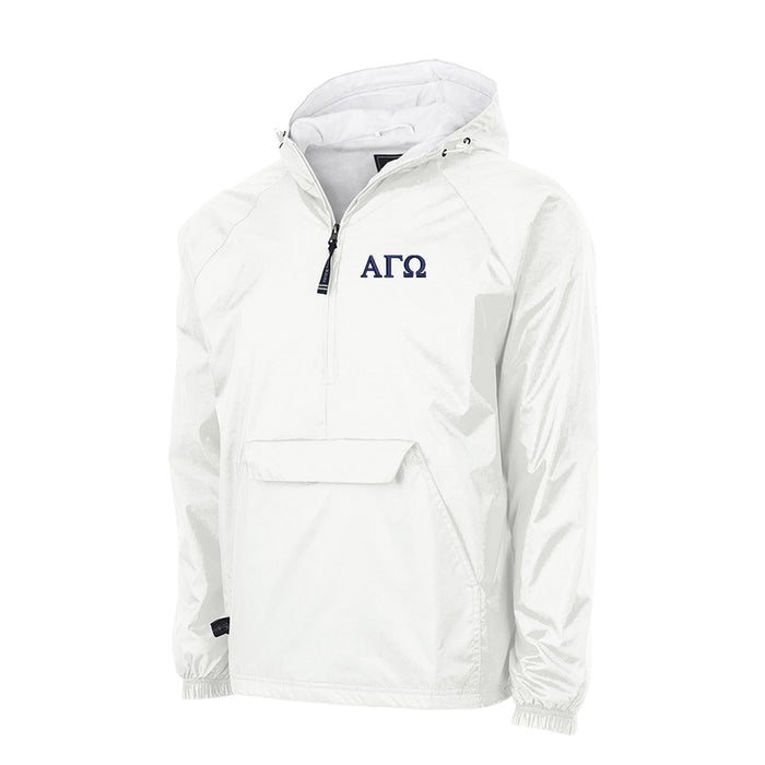 Alpha Gamma Omega Flannel Lined Windbreaker - Letters