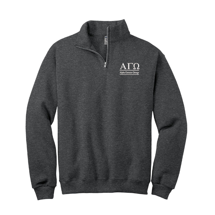 Alpha Gamma Omega Quarter Zip Sweatshirt - 2 Line Design