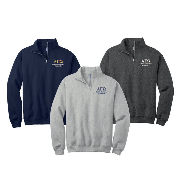 Alpha Gamma Omega Quarter Zip Sweatshirt - Christ Centered Fraternity