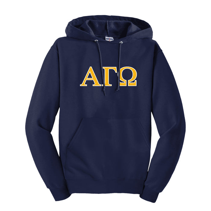 Alpha Gamma Omega Tackle Twill Letters Hoodie