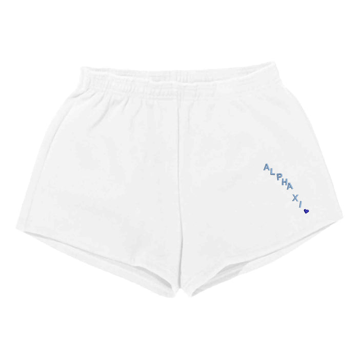 Alpha Xi Delta Fleece Claire Shorts - White