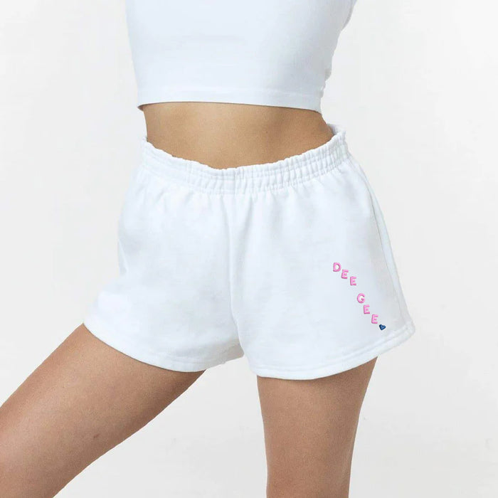 Alpha Xi Delta Fleece Claire Shorts - White