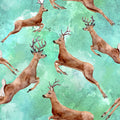 Animal Fabric, Deer Fabric, Deer Jumping all over, Cotton or Fleece, 3873 - Beautiful Quilt