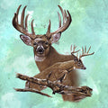 Animal Fabric, Two Deer on Green, 3872 - Beautiful Quilt