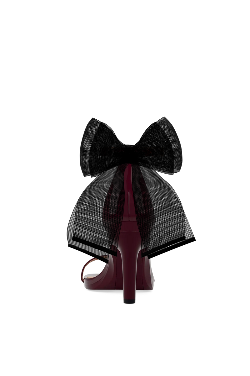 Ankle Bow Coal Tulle Clip