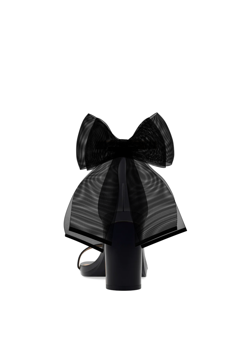 Ankle Bow Coal Tulle Clip