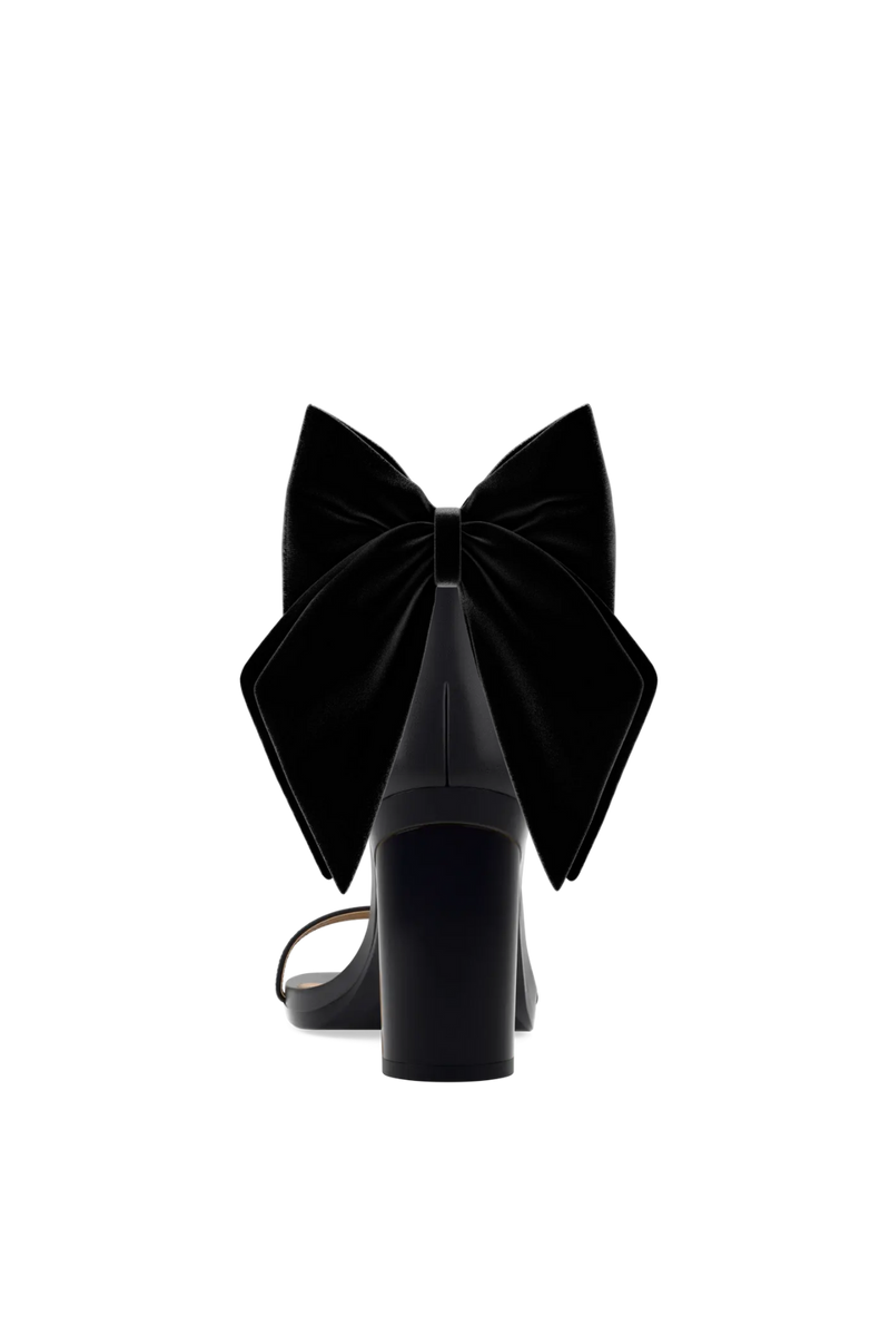 Ankle Bow Coal Velvet Clip