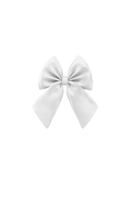 Ankle Bow White Satin Clip