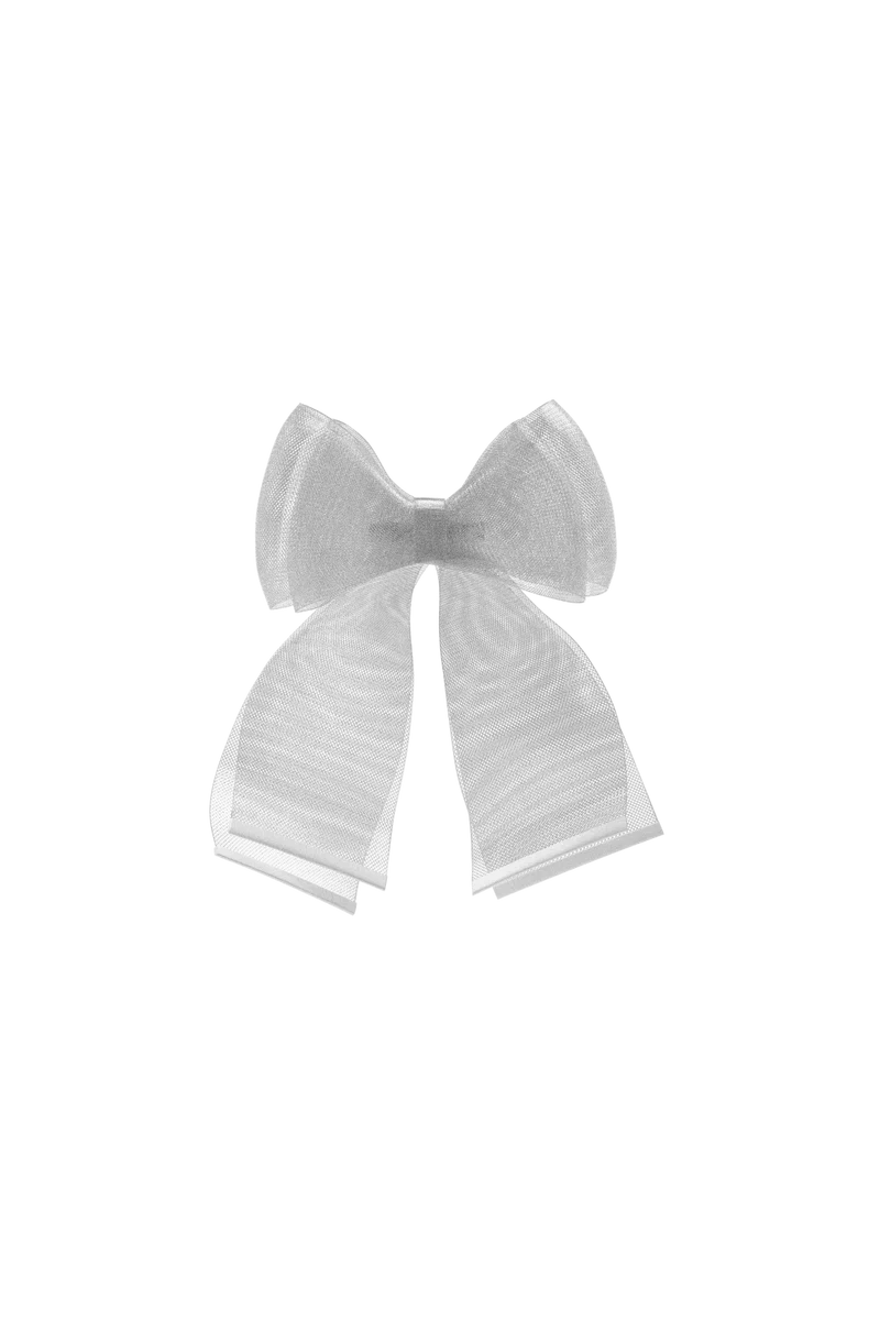 Ankle Bow White Tulle Clip