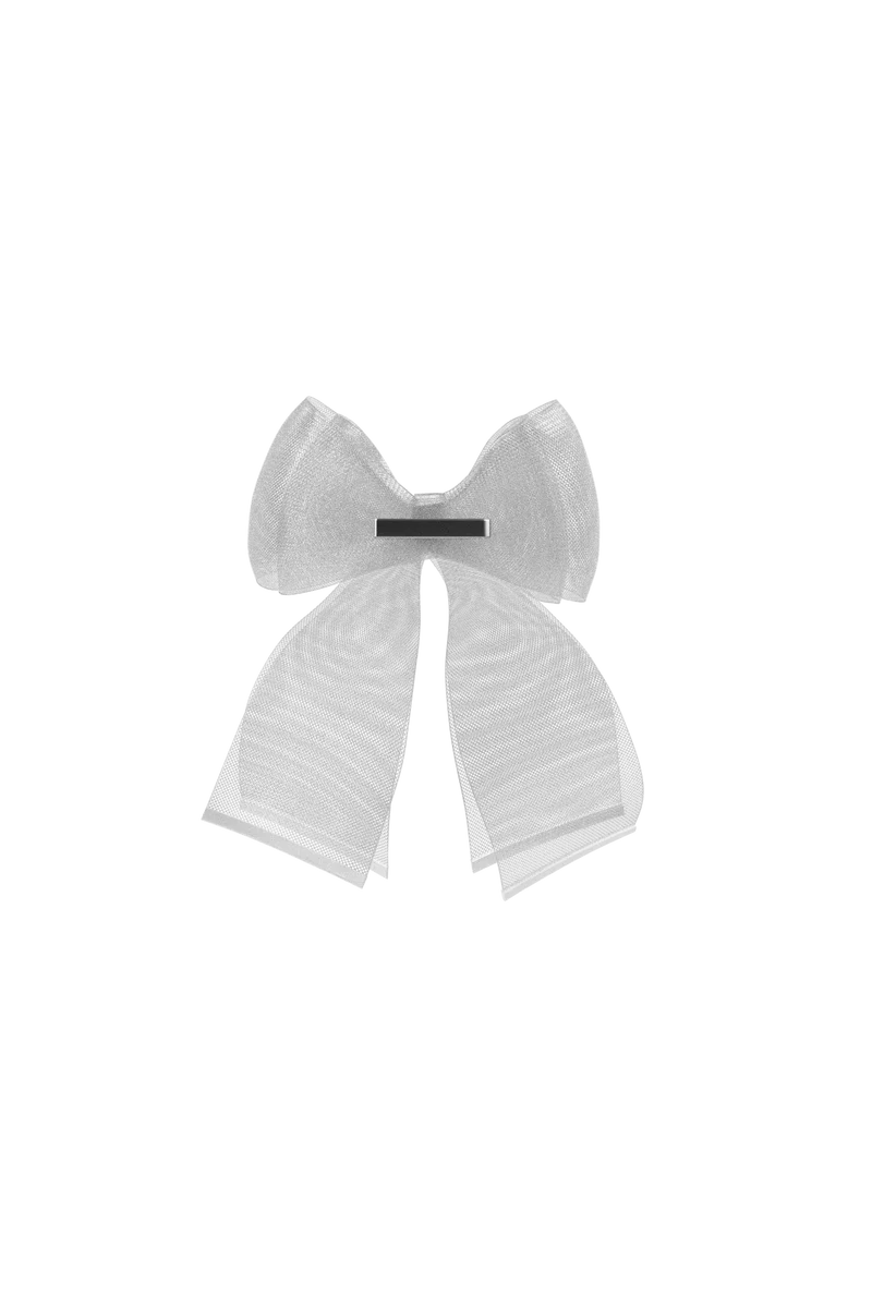 Ankle Bow White Tulle Clip