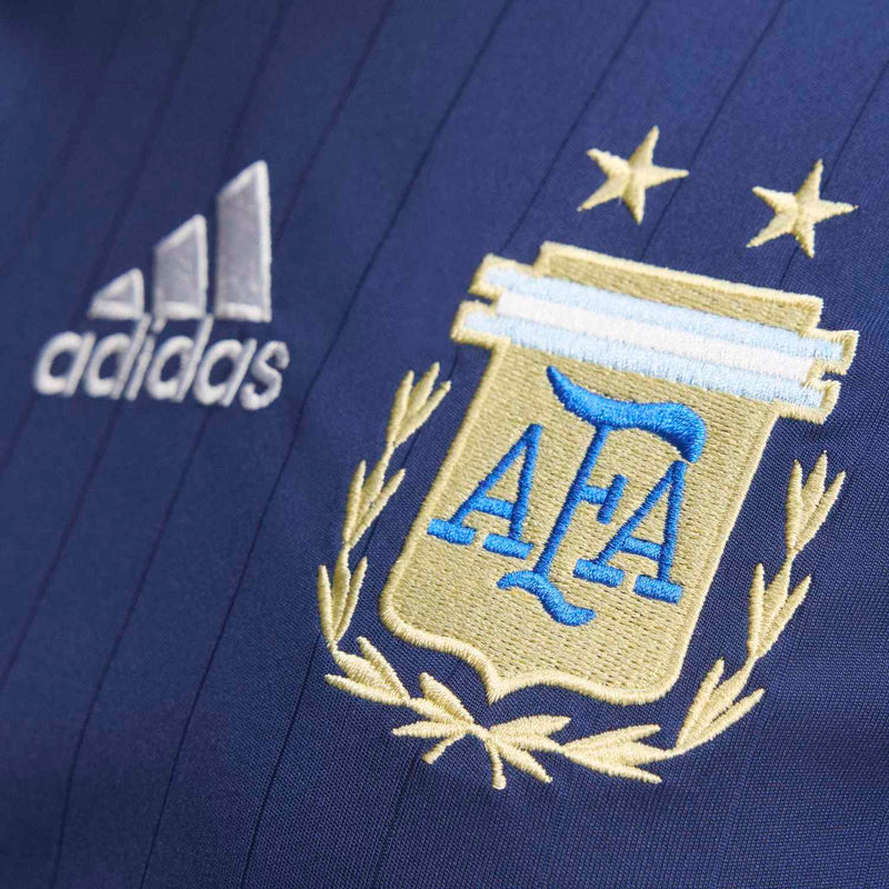 Women's dark blue jersey close-up of AFA crest with stars and laurel embroidery