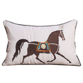 Aria Embroidered Velvet Pillow Cover Brown 14" x 20"