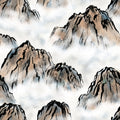 Asian Fabric, Asian Mountain Fabric, Cotton and Fleece 3824 - Beautiful Quilt