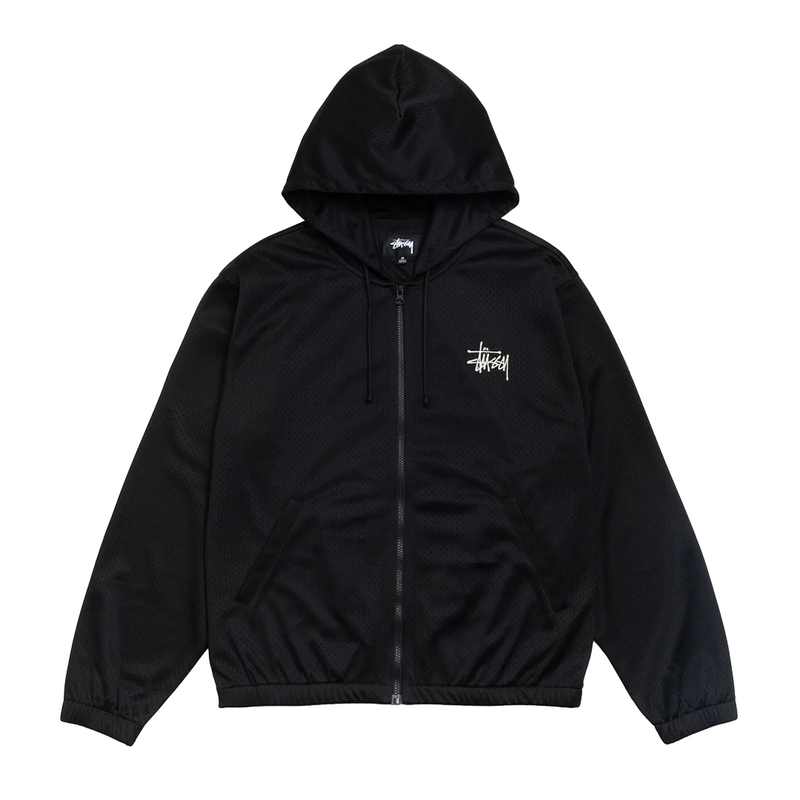 ATHLETIC MESH ZIP HOODIE BLACK