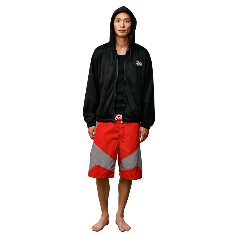 ATHLETIC MESH ZIP HOODIE BLACK