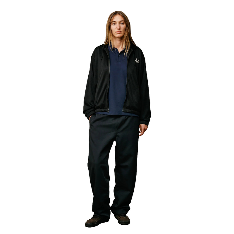 ATHLETIC MESH ZIP HOODIE BLACK