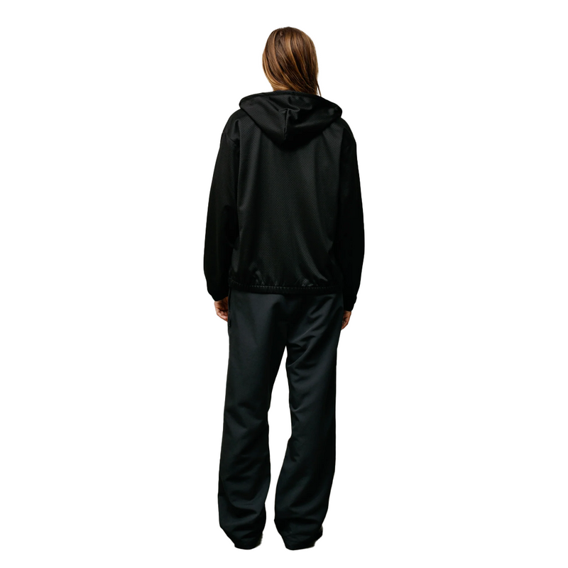 ATHLETIC MESH ZIP HOODIE BLACK