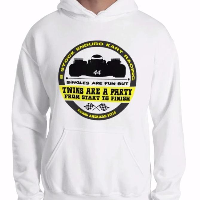 B Stock Enduro Kart Racing "Twins are a Party" Unisex Hoodie