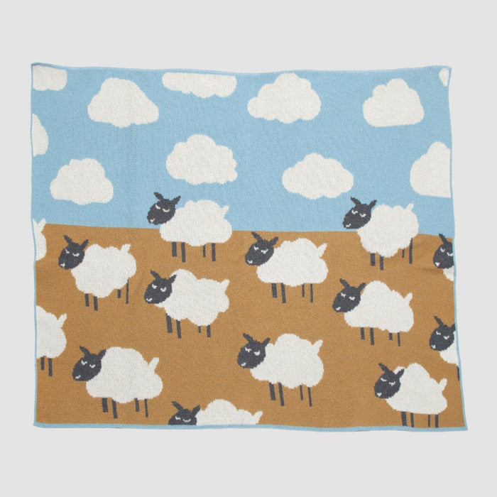 Baby Cotton Knit Blanket - Sheep