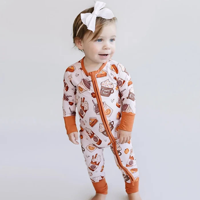 Bamboo Zip Romper | Pumpkin Spice