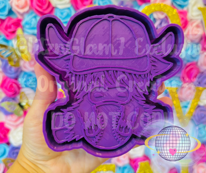 Baseball Highland Cow ( STYLE 1 ) Silicone Mold-GNG7 Exclusive