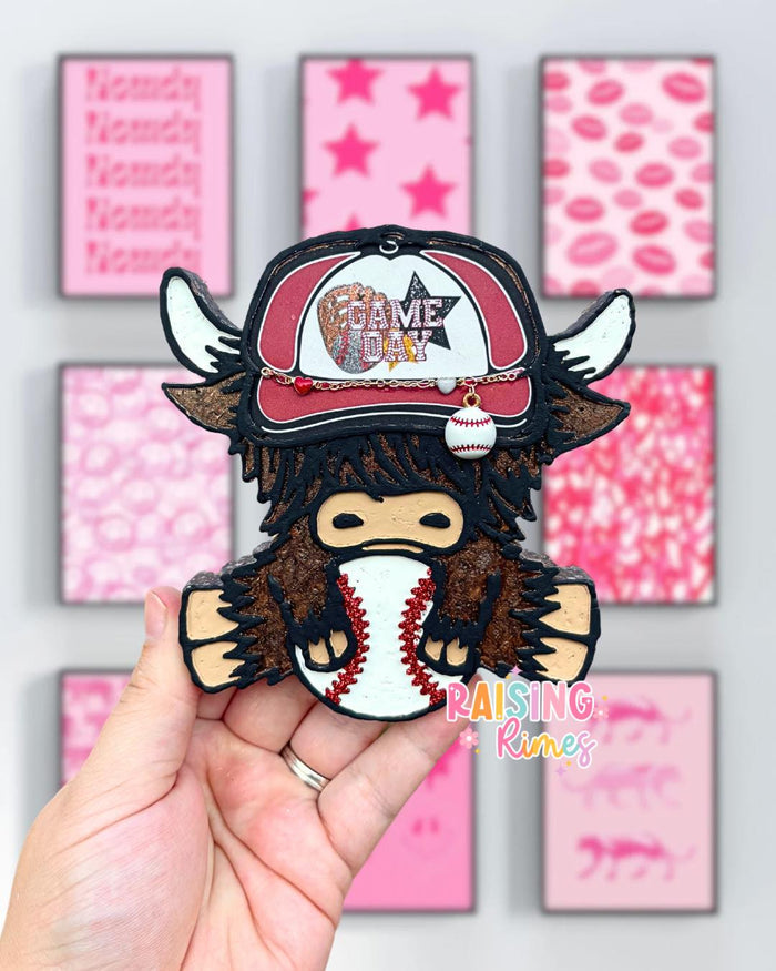 Baseball Highland Cow ( STYLE 1 ) Silicone Mold-GNG7 Exclusive